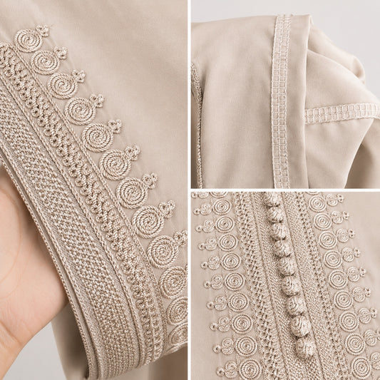 Gandoura Basma beige nude - Crêpe léger