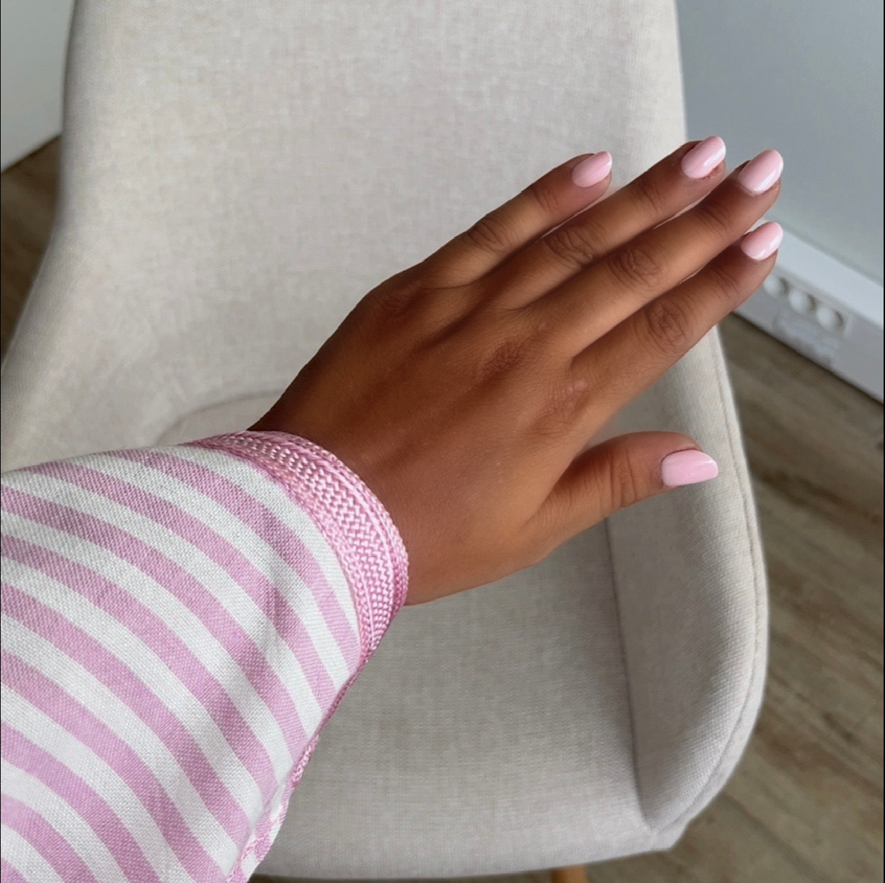 Gandora Yasmine rose pink & blanc rayé - Lin